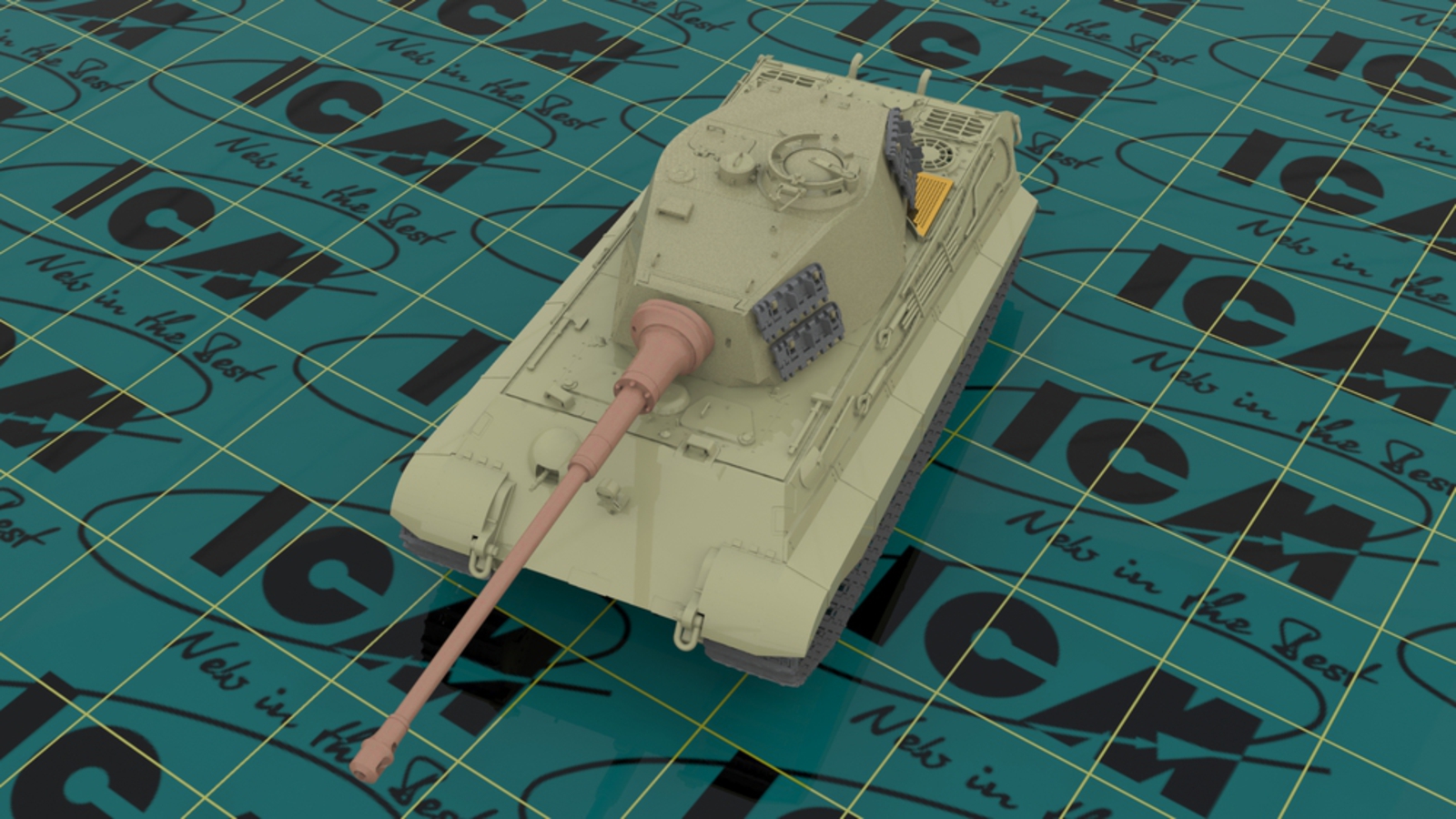 35364 Pz.Kpfw.VI Ausf.B Королевский Тигр (позднего производства) с полным интерьером и наборными траками гусениц 1/35 ICM