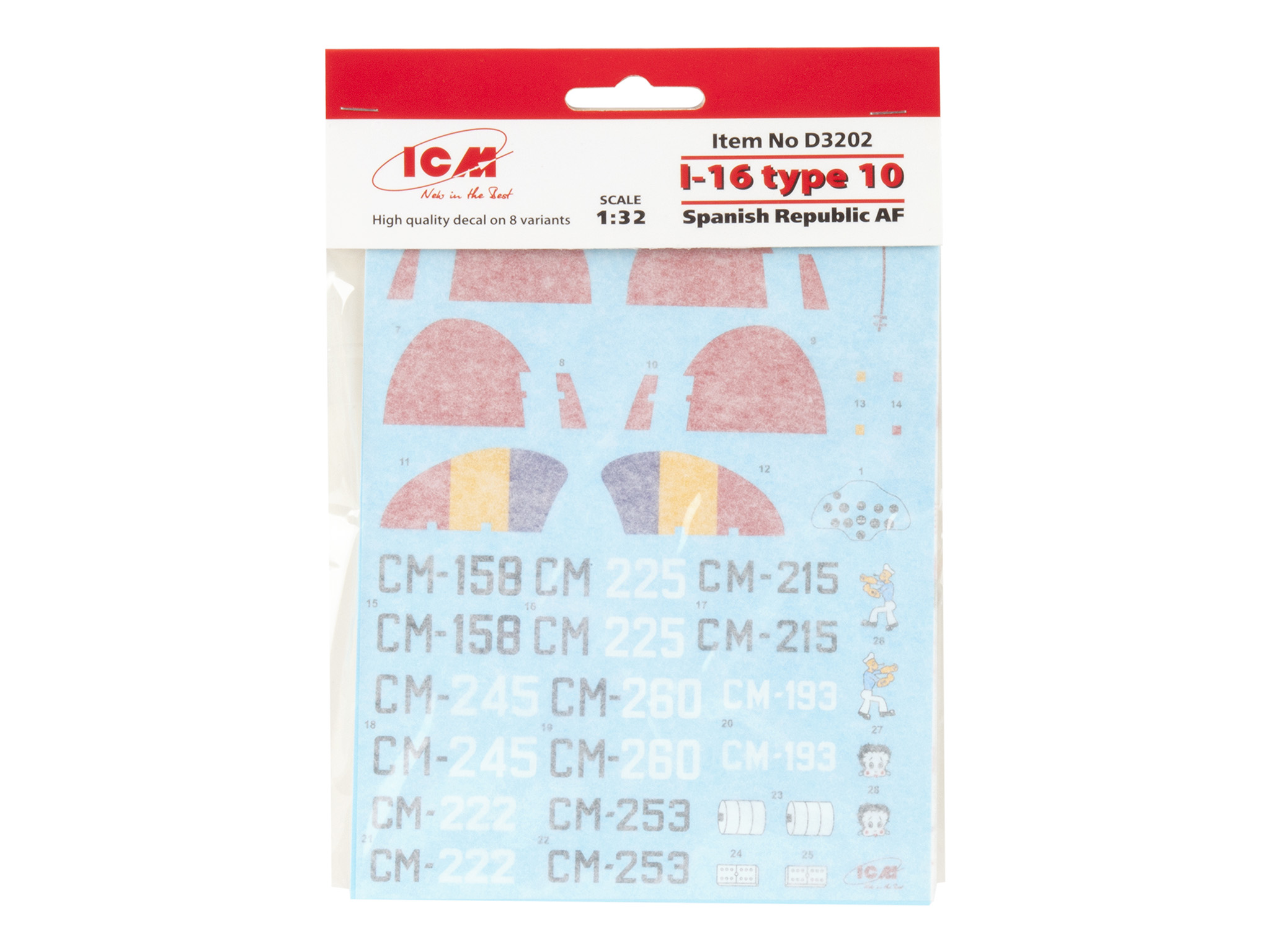 D3202 Декаль И-16 тип 10 ВВС Испанской республики