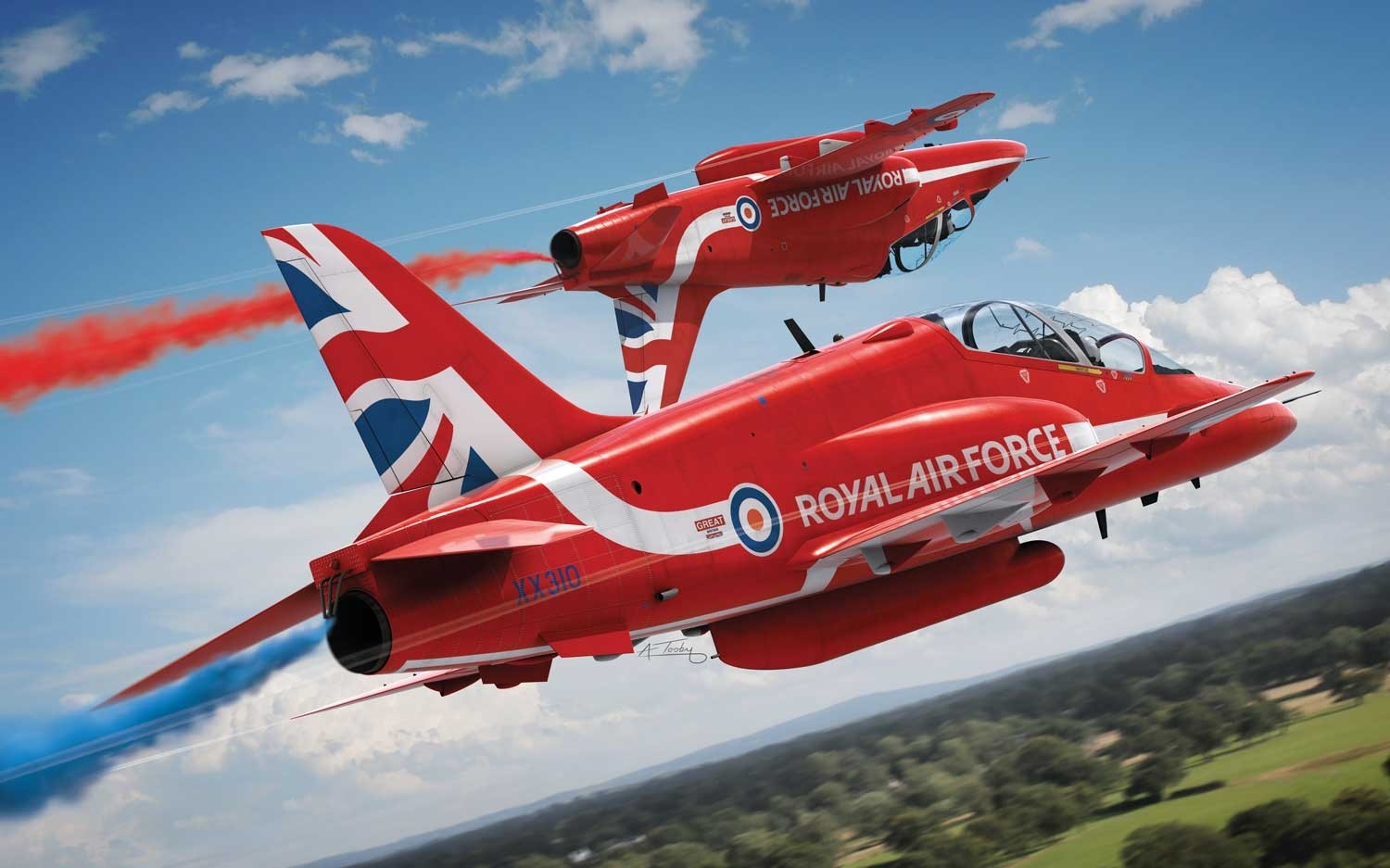 A55202B Самолет RAF Red Arrows Hawk Airfix