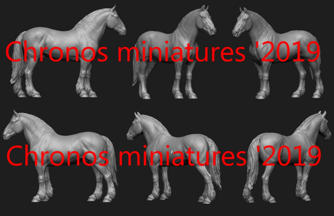 CHM-54183. Животные: Лошадь №12. 54 мм. Материал - смола. Chronos Miniatures