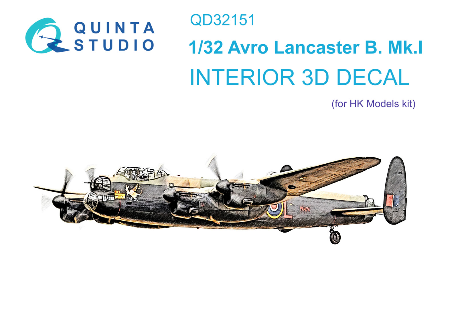 QD32151 3D Декаль интерьера кабины Avro Lancaster B. Mk.I  (HK Model)