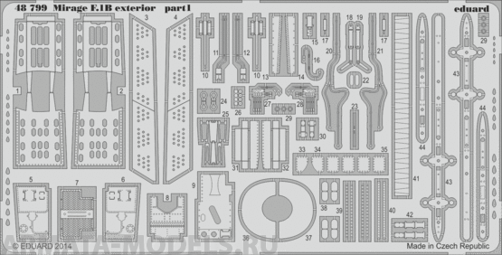 48799 Фототравление  Mirage F.1B exterior For Kitty Hawk  kit