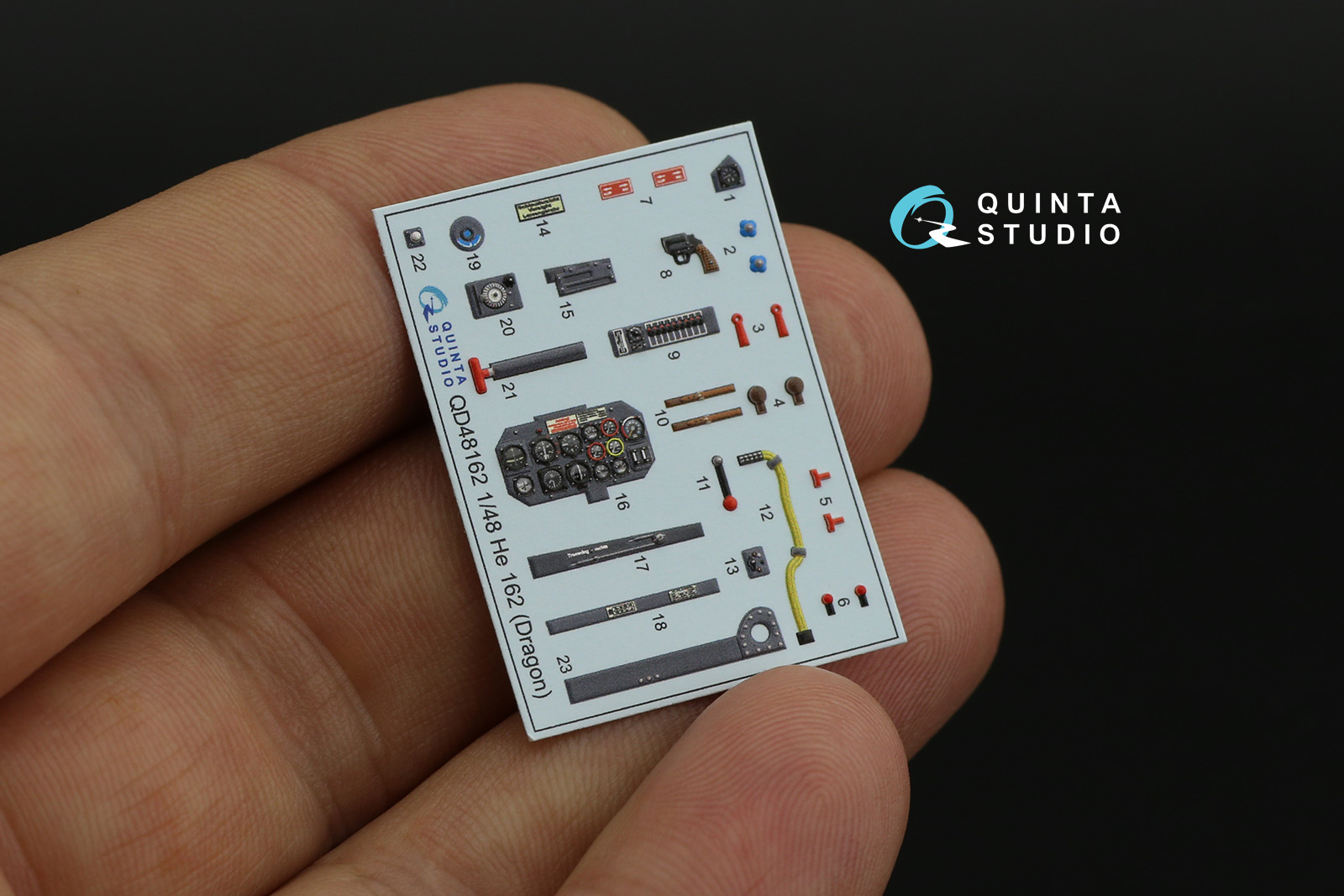 QD48162 3D Декаль интерьера кабины He 162 (Dragon)