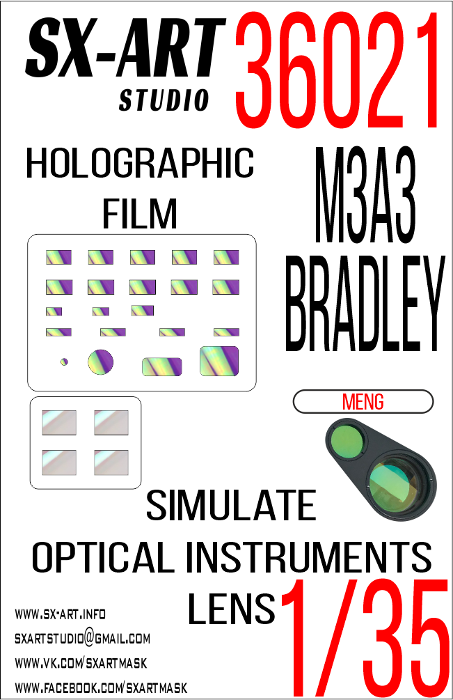 36021SX Имитация смотровых приборов M3A3 BRADLEY (MENG)