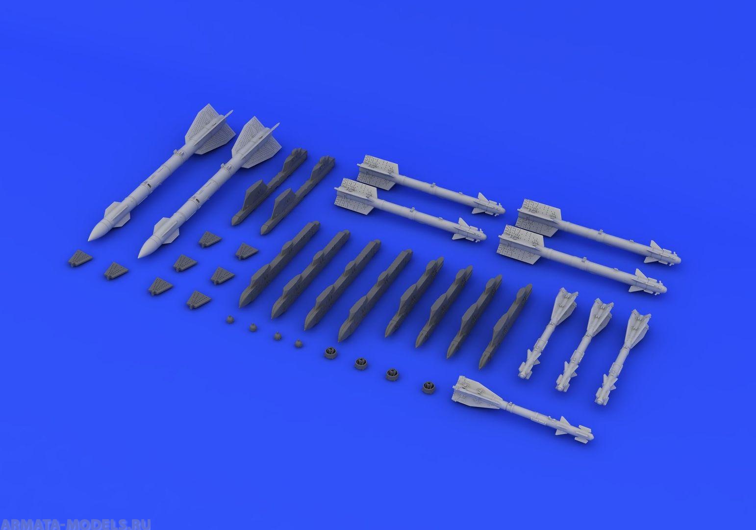 672100  Конверсия For MiG-29A weapons set R-27R/R1, APU-470, R-73, R-60/APU-60 (Eduard Brassin) 