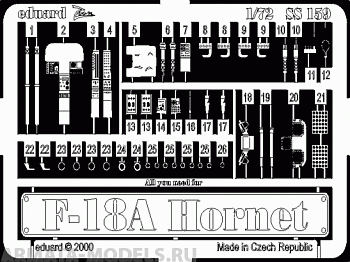 SS159 Фототравление F-18A For ITALERI kit (Eduard) 1/72