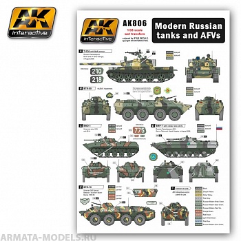 AK806 Декаль Modern Russian Tanks and AFVs
