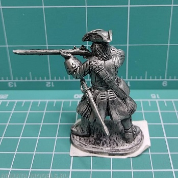 4205ТБ ВИМ, пехота русской армии Петра 1, пеший мушкетер стреляющий стоя, 54 мм