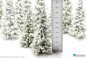 012ez006 Зимние ели д/макетов. Н=7-10 см. Набор 5 шт.