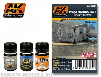 AK072 Набор для везеринга EARLY PANZERS WEATHERING SET