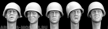 HUH01 5 heads, US M1 plain steel helmet