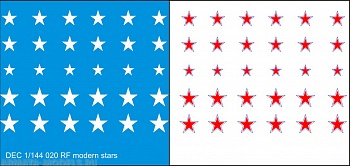 DEC1/144-020 Авиационные звезды для 1/144 образца РФ (синий контур)