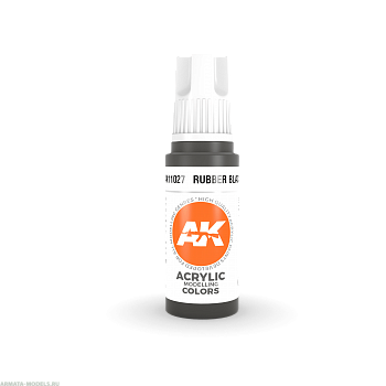 AK11027 Краска акриловая Rubber Black 17ml