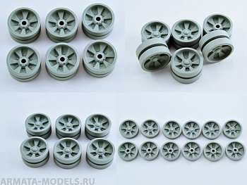 35075MIN Набор новых опорных катков, для Т-90, Т-72Б3М (Б4),Т-90МС, БМПТ (miniarm)
