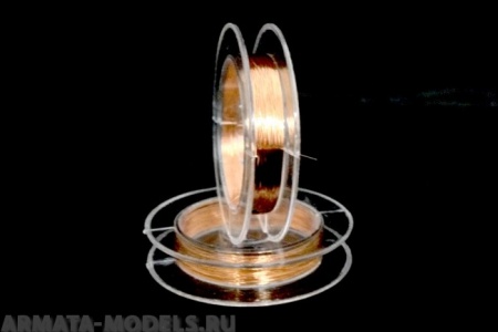 AH01081  Проволока медная эмалированная, диаметр 0,10 мм, 10 метров