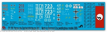 1091PED Декаль German tanks of the french campaign No 1